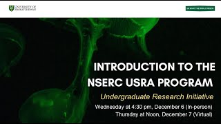 USask NSERC USRA Process Info Session 2024 [upl. by Yecam]