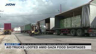 Aid trucks looted amid Gaza food shortages [upl. by Christoper]