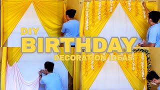 DIY SIMPLE BIRTHDAY BACKDROP DECORATION IDEAS  Rex Montalbo [upl. by Hairej929]