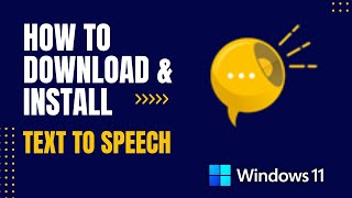 How to Download and Install Text to Speech For Windows [upl. by Bevus]