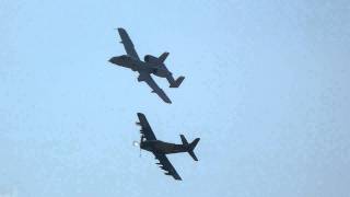 A1 Skyraider amp A10 quotWarthogquot Flypast  Abbotsford Airshow 2011 [upl. by Wolfram]