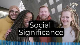 Social Significance  Meaning Minute [upl. by Anneirb]