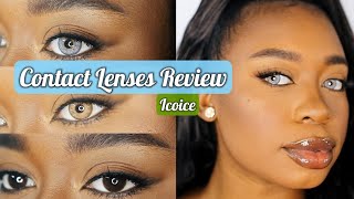 Colored Contacts Review for Dark Brown Eyes  Icoice [upl. by Auoz395]