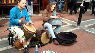 Djembe amp Hang Drum buskers on Grafton St May10th 11 [upl. by Elleunamme]