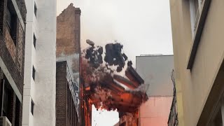 Building Gets Demolished By Crane Wrecking Ball Amazing Fastest Construction Demolition Skill [upl. by Unders]