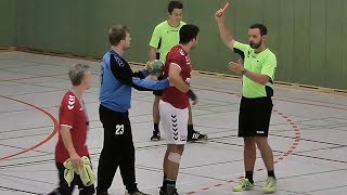 Handballregeln Rote Karte nach „grober“ Unsportlichkeit [upl. by Ameh349]