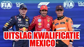 Uitslag kwalificatie Mexico Sainz grijpt pole Verstappen vóór Norris [upl. by Nava]