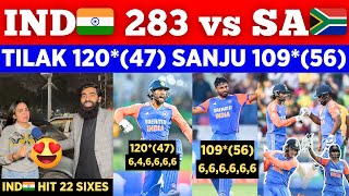 IND🇮🇳 2831 😱 Biggest Total vs SA🇿🇦  Sanju Samson 109 Tilak Varma 120  Pak Public Reactions [upl. by Mata]