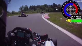 Karting Pisek CZ 20100605 Session 3 Telemetrie Onboard Cam [upl. by Aerdnahc947]