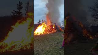 Osterfeuer bei Wolfshagen in 4k easter nature shorts [upl. by Erdnaet]