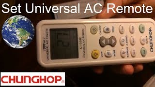 How to Set Universal Remote Control Codes with Panasonic Air Conditioner  Chunghop K1028E [upl. by Melentha]