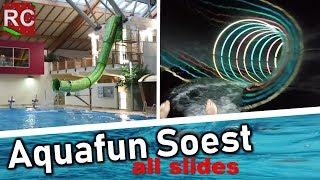 AquaFun Soest  alle Rutschen  all slides mit FunAconda POVs 2018 [upl. by Kampmeier]