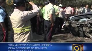 Accidente de tránsito en Barquisimeto dejó 3 muertos y 4 heridos [upl. by Eiuqnom270]