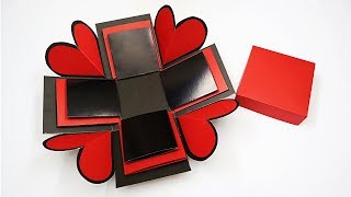 Explosion Box Tutorial for Beginners  How to Make Basic Explosion Box for Valentine Anniversary [upl. by Uriah]