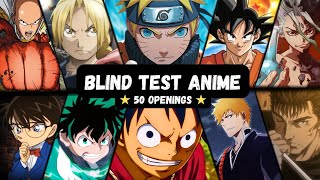 BLIND TEST ANIME  50 OPENINGS FACILEMOYEN [upl. by Rosenstein]