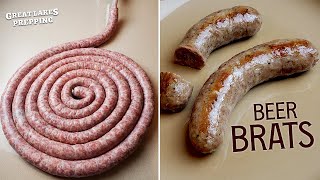 Beer Brats from Scratch  Delicious Homemade Bratwurst  SausageMaking Instructions plus Recipe [upl. by Furlong373]