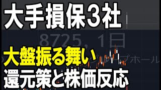 損保３社（東京海上・MSampAD・SOMPO）決算後の動きと今後のポイントについて。株式テクニカルチャート分析 [upl. by Crowns461]