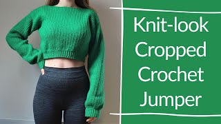 Cropped Crochet Sweater Tutorial  How To Crochet a Cropped Jumper [upl. by Enailuj29]