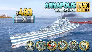 Cruiser Annapolis fighting for win on map quotWarriors Pathquot  World of Warships [upl. by Osugi]