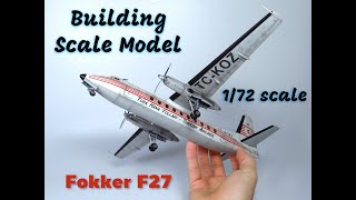 BUILDING FOKKER F27 AIRPLANE SCALE MODEL KIT  172 SCALE PLASTIC MODEL KIT  TURKISH AIRLINES [upl. by Landre181]