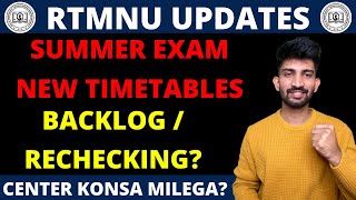 RTMNU SUMMER Exam New Timetables Released  Backlog and Rechecking Updates [upl. by Player793]