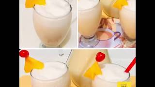 Piña colada con y sin alcohol dos recetas en una rapido y facil de preparar [upl. by Itsur]