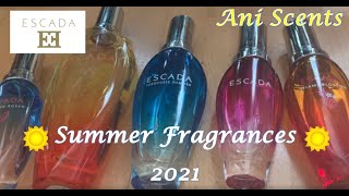 Summer in a bottle Escada Fragrance Lovers Perfume Collection 2021 Taj Sunset Miami Blossom [upl. by Ellswerth461]