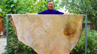 Huge Cow Skin and Make quotFlaming Cow Skinquot with My Secret Recipe  Uncle Rural Gourmet [upl. by Akinoj]