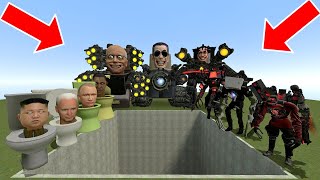 Spartan Kicking New All Skibidi Toilets Team  Infected in the Giant Pit  Others In Garrys Mod [upl. by Suirred]