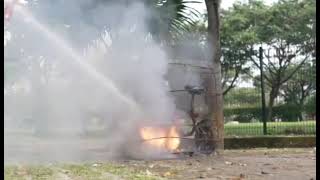 Ebike battery fire extinguished in seconds by FT [upl. by Akemrej]