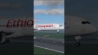 Ethiopian Airlines Boeing787 Landing At JKDX  Flightline Roblox [upl. by Airdnaed]