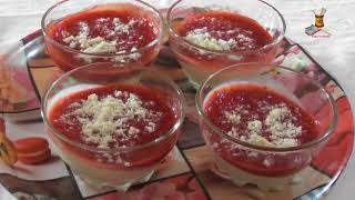 طريقة عمل الباناكوتا من مطبخ آمالPanna Cotta Strawberry [upl. by Eiramik]