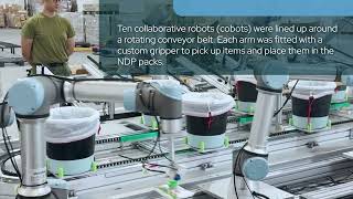 Universal Robots collaborates with NDP Pack Committee  Reduces manpower needs by 50 percent [upl. by Colis350]