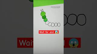 How to creative draw 😱  caterpillar drawing  art creativedrawing shorts ytshorts [upl. by Huang]