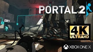 Portal 2  Xbox One X 4K Gameplay [upl. by Nojad]