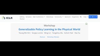 ICLR 2022 Workshop on Generalizable Policy Learning in the Physical World [upl. by Shari]