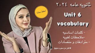 تالته ثانوي يونت 6 شرح كلمات  unit 6 vocab  لغه انجليزيه منهج الصف الثالث الثانوي دفعة ٢٠٢٤ [upl. by Nelyt]