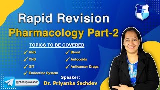 Rapid Revesion Pharmacology Part2 Live By Dr Priyanka Sachdev [upl. by Vlad]