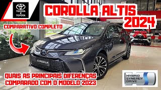 NOVO TOYOTA COROLLA ALTIS PREMIUM HYBRID 2024  QUAIS AS PRINCIPAIS MUDANÇAS NO MODELO 2024 🚘🔋⚡️ [upl. by Abisha]