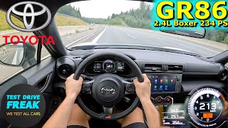 2024 Toyota GR86 234 PS I TOP SPEED AUTOBAHN DRIVE POV with Fuel Consumption I No Speed Limit [upl. by Ayk]