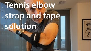 Tennis elbow approach using KT tape and strap [upl. by Ardnajela]