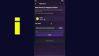 Make Money by Flipping Furniture  Tapswap Code Today New Task Video Code [upl. by Mairam]