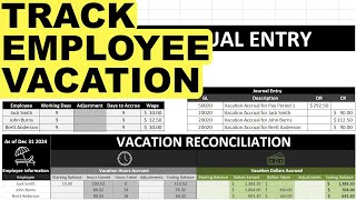 Track and Reconcile Vacation Accruals with This Excel Template [upl. by Ollopa336]