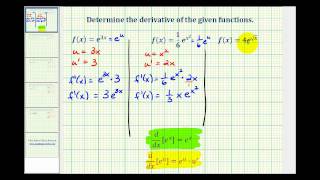 Ex 1 Derivatives Involving the Exponential Function with Base e [upl. by Fredia]