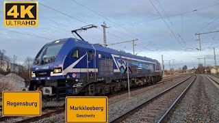 【4K】 Führerstandsmitfahrt Regensburg Ost nach Gaschwitz über Schwandorf Hof [upl. by Adnuahsar]