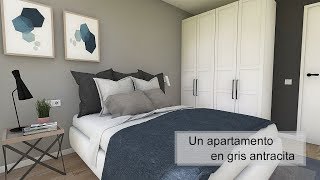 Diseño Interior Apartamento 38 m2 Gris Antracita [upl. by Martynne741]