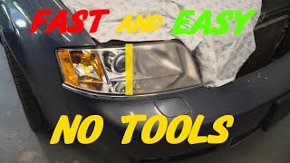 How to Restore Headlights PERMANETLY NO TOOLS [upl. by Brucie]