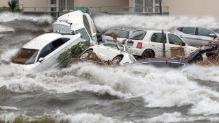 Spain flooding submerges Balearic Islands Storm turns streets into rivers in Mallorca [upl. by Kahlil]