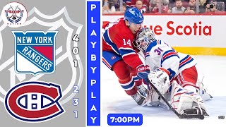 NHL GAME PLAY BY PLAY RANGERS VS CANADIENS [upl. by Rebe]