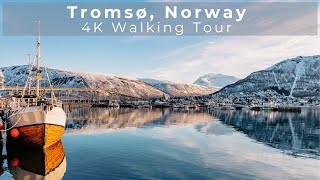 Tromsø Norway Snowy Winter Walking Tour  4K [upl. by Ennahgiel]